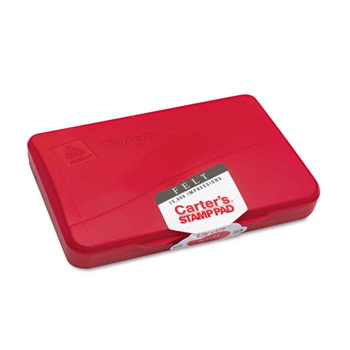 Pre-Inked Felt Stamp Pad, 4.25" x 2.75", Red