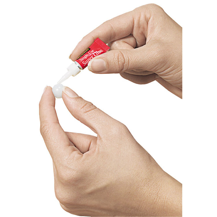 Single Use Super Glue No-Run Gel, 0.02 oz, Dries Clear, 4/Pack