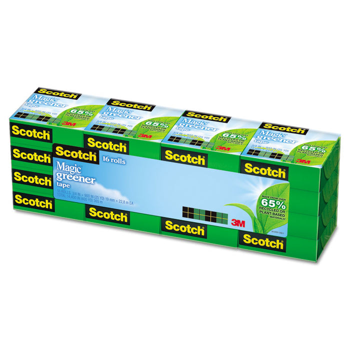 Magic Greener Tape, 1" Core, 0.75" x 75 ft, Clear, 16/Pack