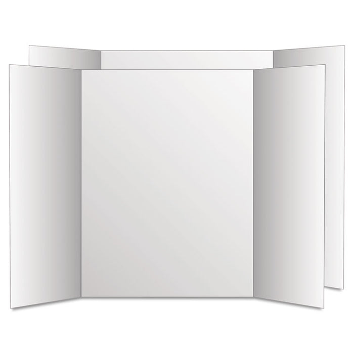 Too Cool Tri-Fold Poster Board, 28 x 40, White/White, 12/Carton