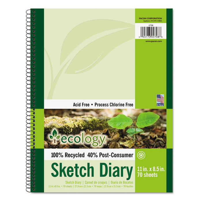 Ecology Sketch Diary, 60 lb, 11 x 8.5, White, 70 Sheets