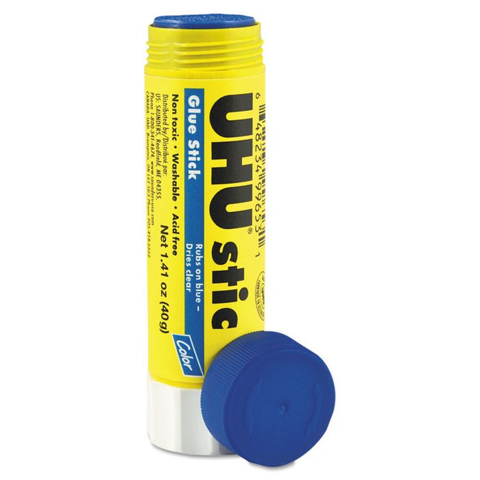 Stic Permanent Glue Stick, 1.41 oz, Applies Blue, Dries Clear