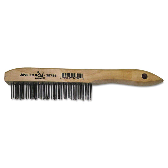 Hand Scratch Brush, Stainless Steel Shoe, Wood Handle