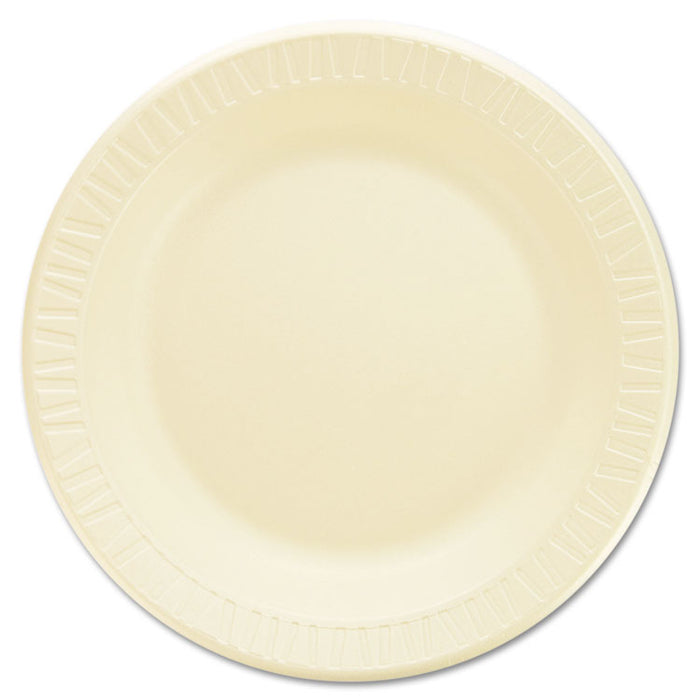 Quiet Classic Laminated Foam Dinnerware, Plate, 9" dia, Honey, 500/Carton