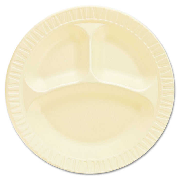 Laminated Foam Dinnerware, Plates, 10 1/4", Honey, 3 Comp, 125/Pk, 4 Pks/Ctn