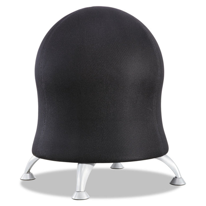 Zenergy Ball Chair, Black Seat/Black Back, Silver Base