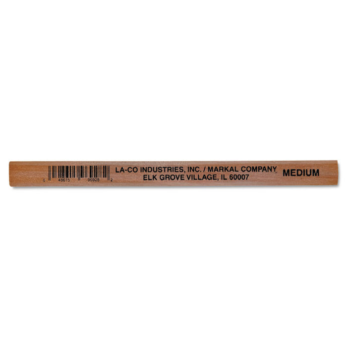 Carpenter's Pencil, Black Lead, Natural Woodgrain Barrel