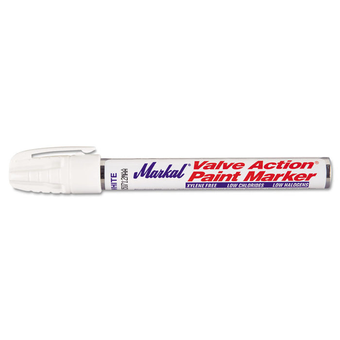 Valve Action Paint Marker, Medium Bullet Tip, White