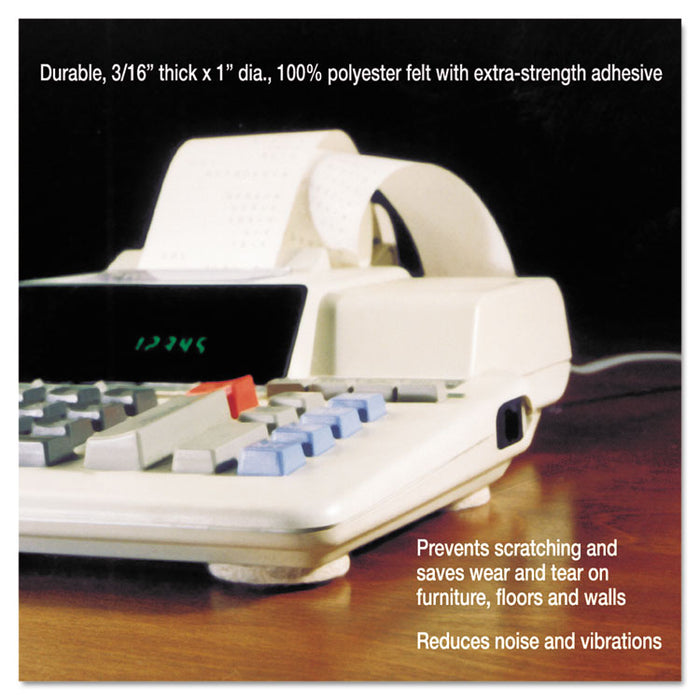 Scratch Guard Felt Pads, 1" dia, Circular, Beige, 16/Pack