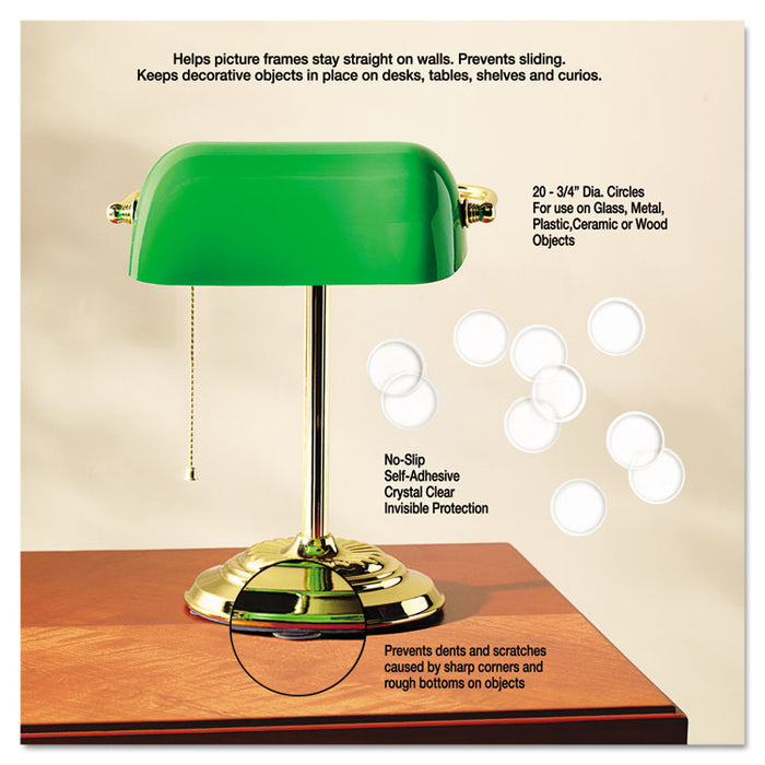 Scratch Guard Surface Protectors, 0.75" dia, Circular, Clear, 20/Pack