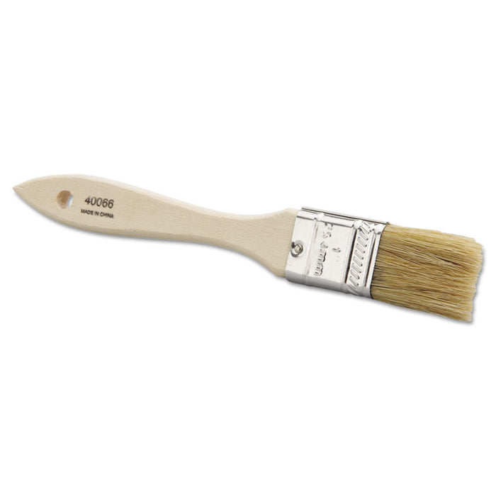 ECO-1 Disposable Chip and Oil Brush, White, 1" Hog Bristle, Wood