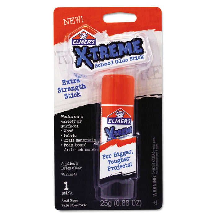 X-TREME School Glue Stick, 0.88 oz, Applies and Dries Clear
