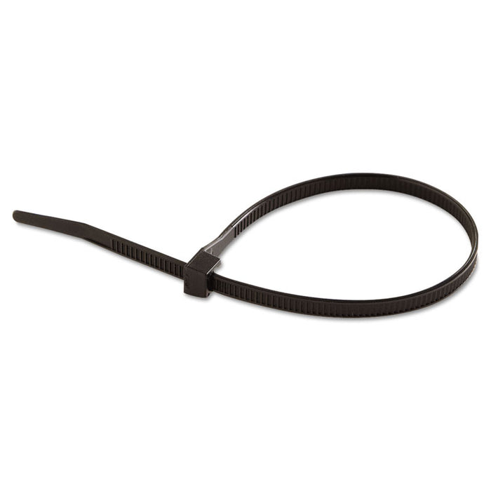 UVB Cable Ties, 8", 75 lb, UV Black, 100/Pack