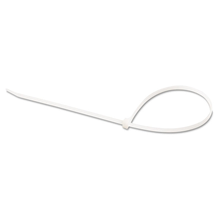Cable Ties, 14", 75 lb, White, 100/Pack