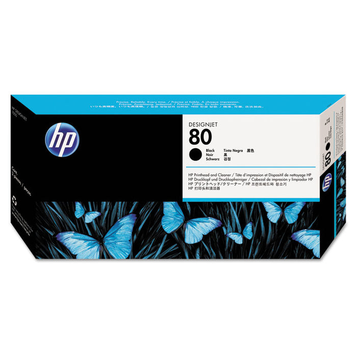 HP 80, (C4820A) Black Printhead and Cleaner