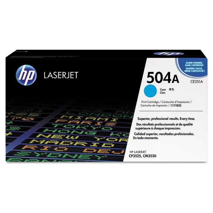 HP 504A, (CE251A-G) Cyan Original LaserJet Toner Cartridge for US Government