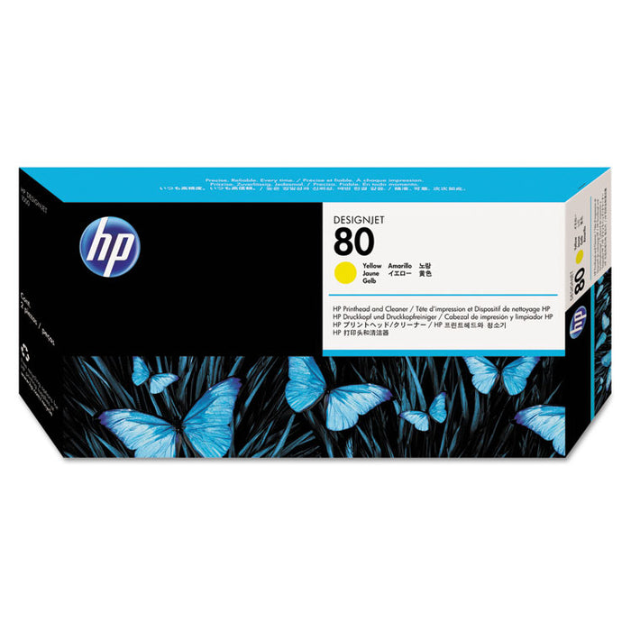 HP 80, (C4823A) Yellow Printhead and Cleaner