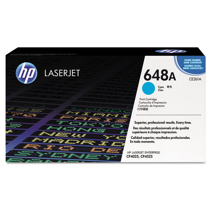 HP 648A, (CE261A-G) Cyan Original LaserJet Toner Cartridge for US Government