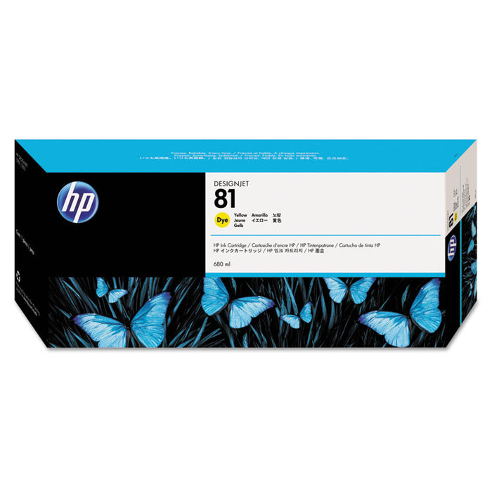 HP 81, (C4933A) Yellow Original Ink Cartridge