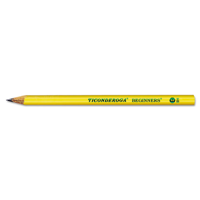 Ticonderoga Beginners Woodcase Pencil with Microban Protection, HB (#2), Black Lead, Yellow Barrel, Dozen