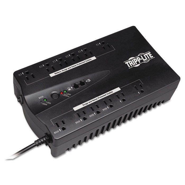 ECO Series Energy-Saving Standby UPS, USB, 12 Outlets, 750 VA, 420 J, TAA