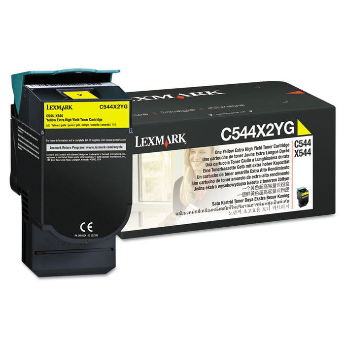 C544X2YG Extra High-Yield Toner, 4000 Page-Yield, Yellow