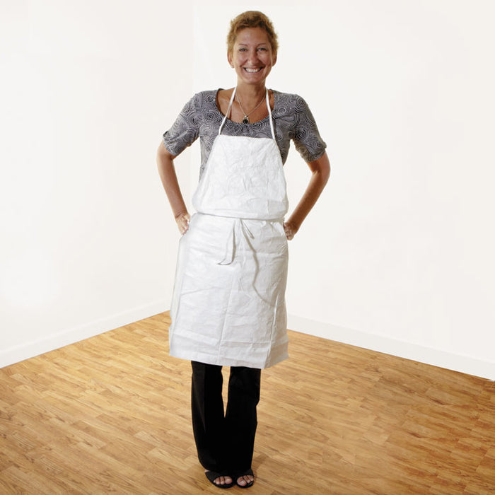 Tyvek Apron, White, One Size Fits All, 100/Carton
