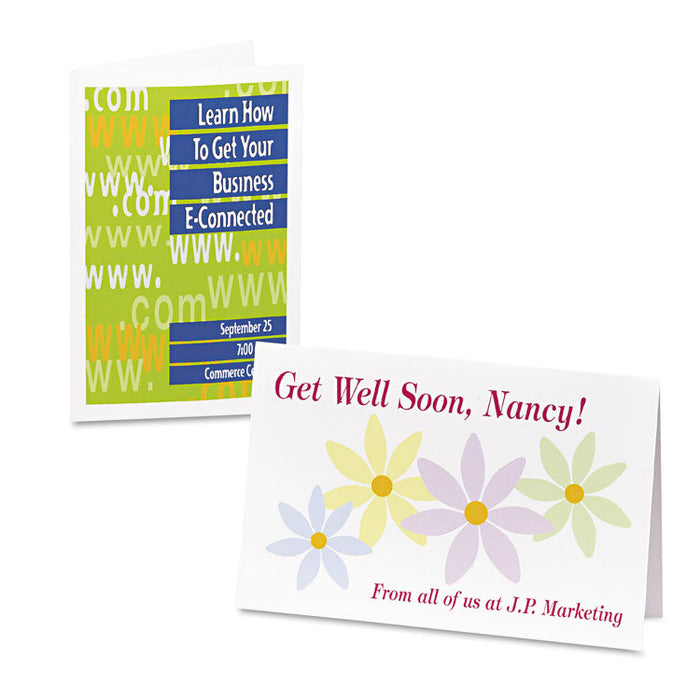 Half-Fold Greeting Cards, Inkjet, 5 1/2 x 8.5, Matte White, 20/Box w/Envelopes