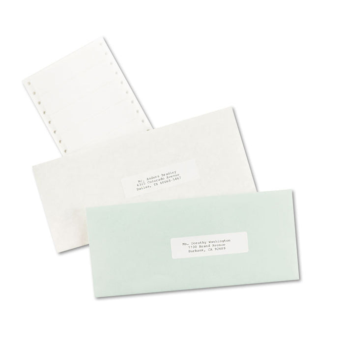 Dot Matrix Printer Mailing Labels, Pin-Fed Printers, 0.94 x 3.5, White, 5,000/Box