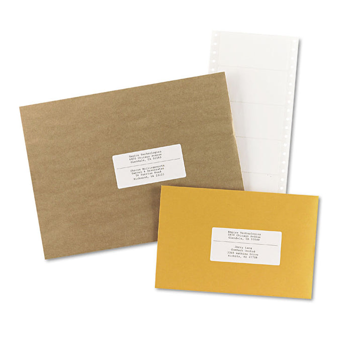 Dot Matrix Printer Mailing Labels, Pin-Fed Printers, 1.94 x 4, White, 5,000/Box