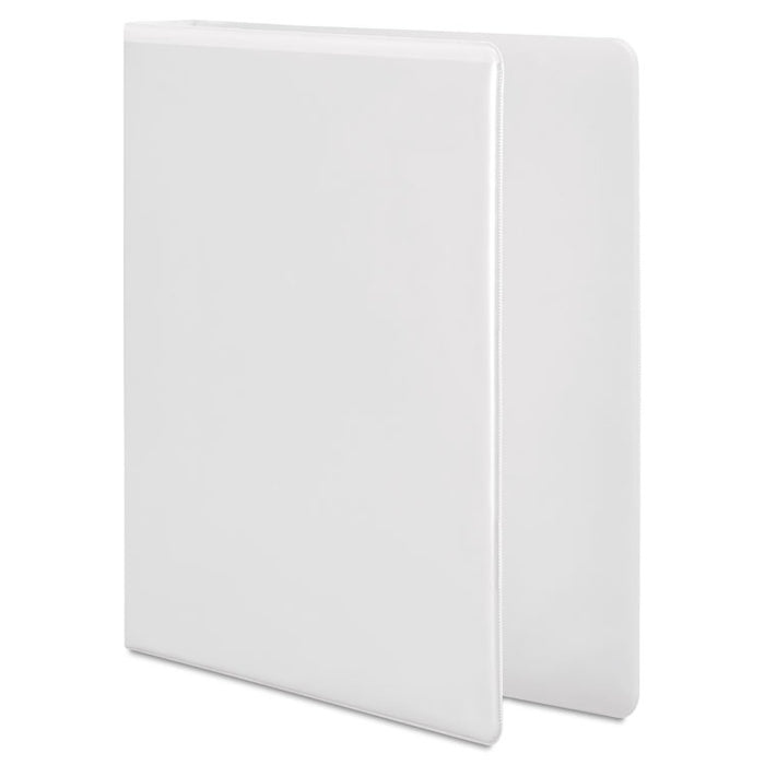 Heavy-Duty Round Ring View Binder with Extra-Durable Hinge, 3 Rings, 1" Capacity, 11 x 8.5, White