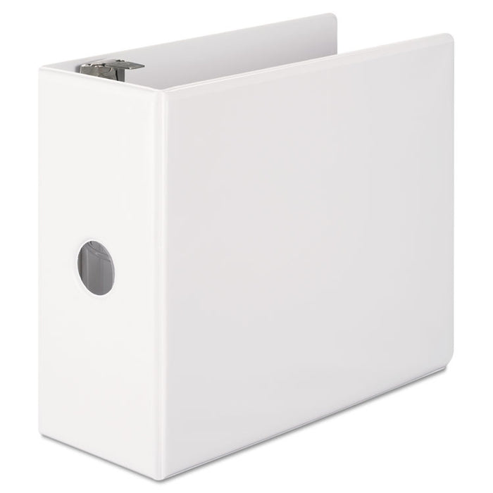 Heavy-Duty D-Ring View Binder with Extra-Durable Hinge, 3 Rings, 5" Capacity, 11 x 8.5, White