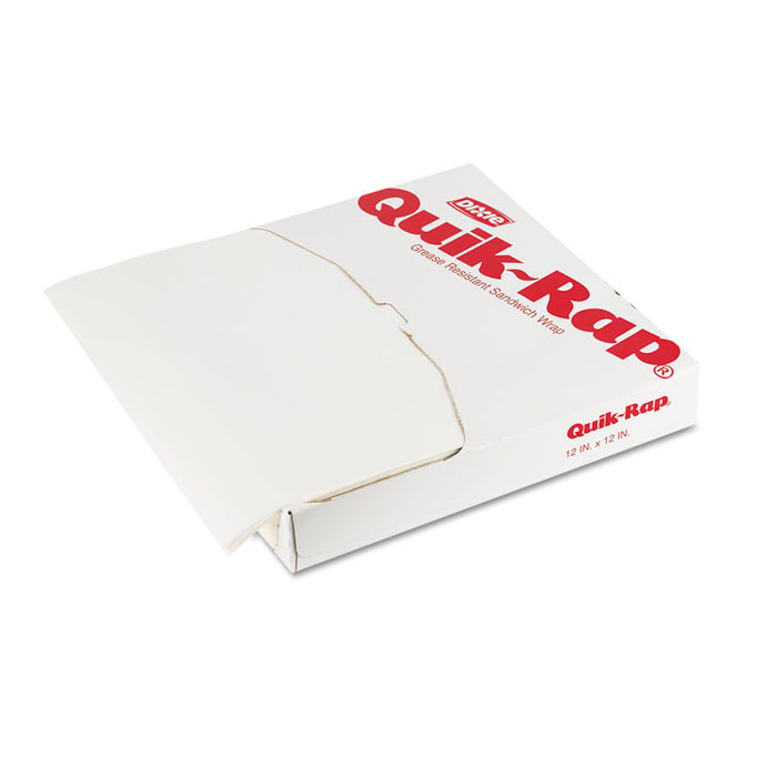 Quik-Rap Grease-Resistant Waxed Sandwich Paper,12x12,OpaqueWhite,1000/PK 5 PK/CT