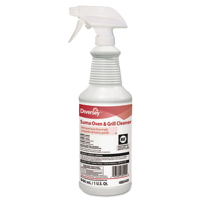 Suma Oven and Grill Cleaner, Neutral, 32 oz, Spray Bottle, 12/Carton