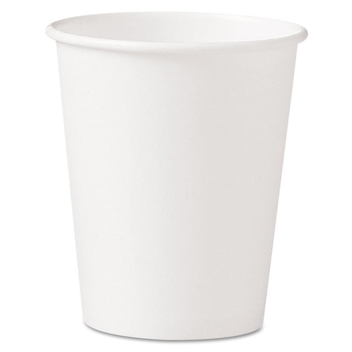 Polycoated Hot Paper Cups, 10 oz, White, 50 Sleeve, 20 Sleeves/Carton