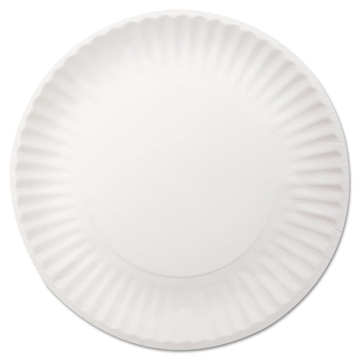 White Paper Plates, 9" dia, 250/Pack, 4 Packs/Carton