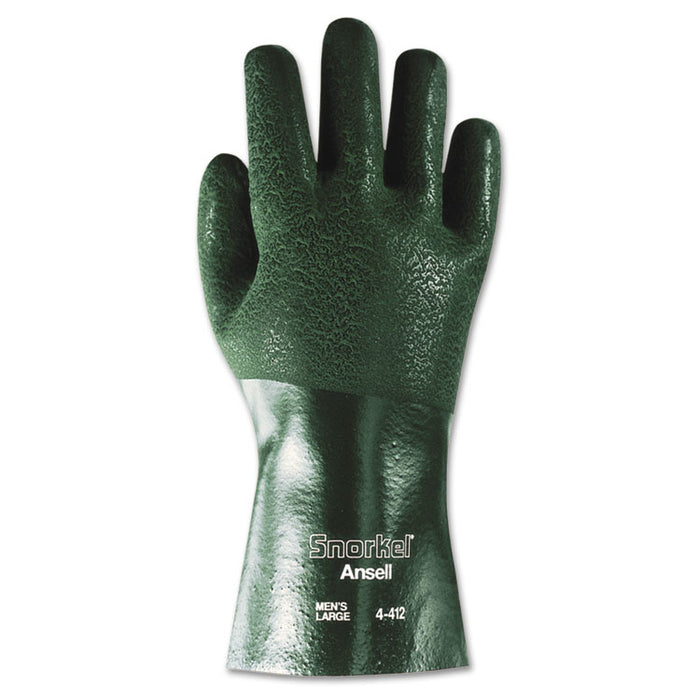 Snorkel Chemical-Resistant Gloves, Size 10, PVC/Nitrile, Green, 12 PR