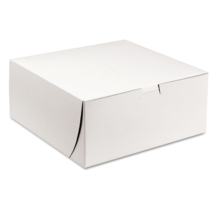 Tuck-Top Bakery Boxes, 9 x 9 x 4, White, Paper, 200/Carton
