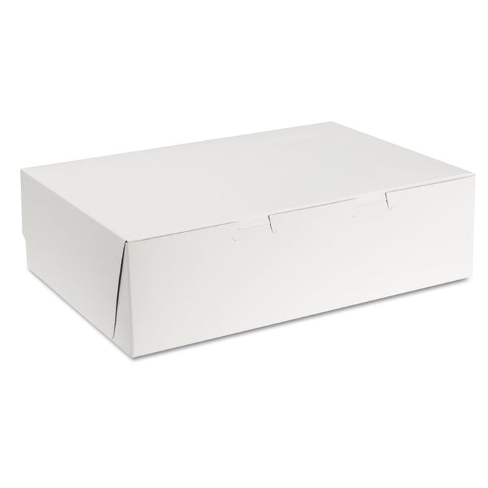 Tuck-Top Bakery Boxes, 14 x 10 x 4, White, Paper, 100/Carton