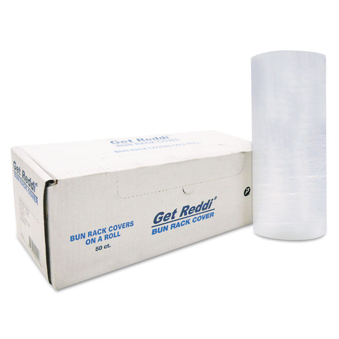 Poly Bun Rack Cover, 60 x 80, 15 Micron, Clear, Plastic, 50/Carton