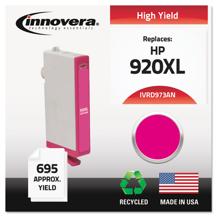 Remanufactured Magenta High-Yield Ink, Replacement for 920XL (CD973AN), 700 Page-Yield
