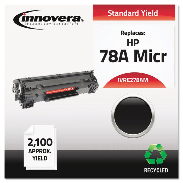 Remanufactured Black MICR Toner, Replacement for 78AM (CE278AM), 2,100 Page-Yield