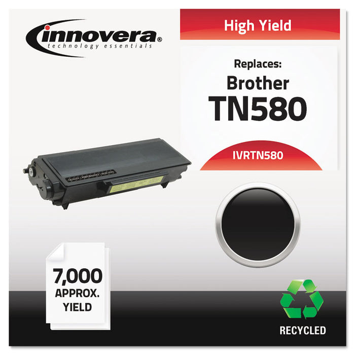Remanufactured Black High-Yield Toner Cartridge, Replacement for Brother TN580, 7,000 Page-Yield