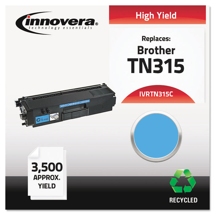 Remanufactured Cyan High-Yield Toner Cartridge, Replacement for Brother TN315C, 3,500 Page-Yield