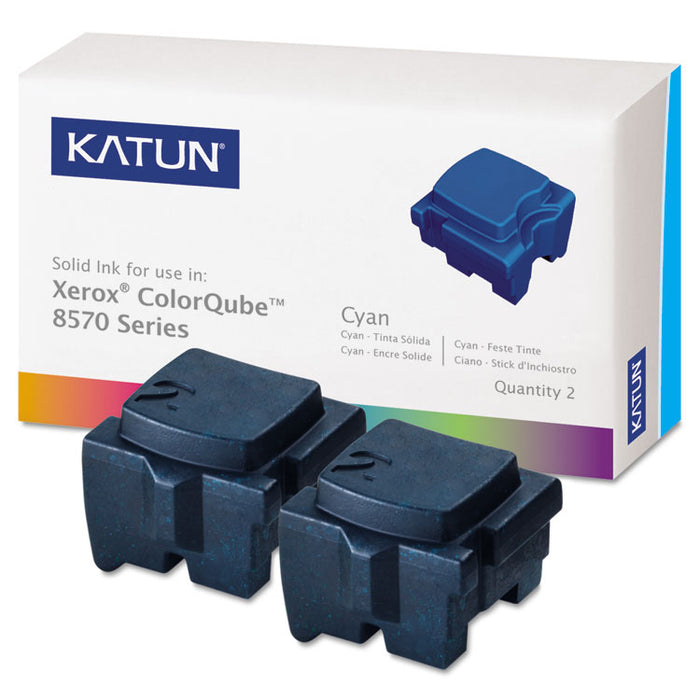 Compatible 108R00926 Solid Ink Stick, 4,400 Page-Yield, Cyan, 2/Box