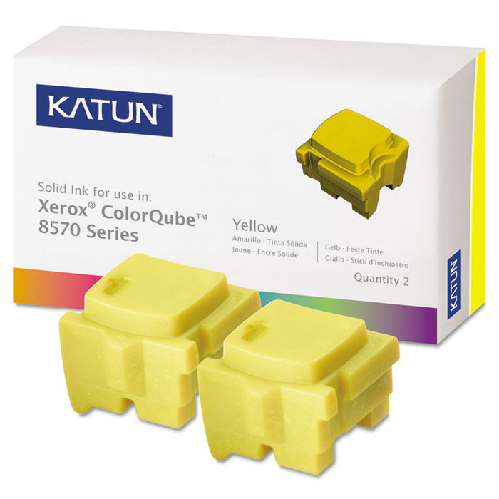 Compatible 108R00928 Solid Ink Stick, 4,400 Page-Yield, Yellow, 2/Box