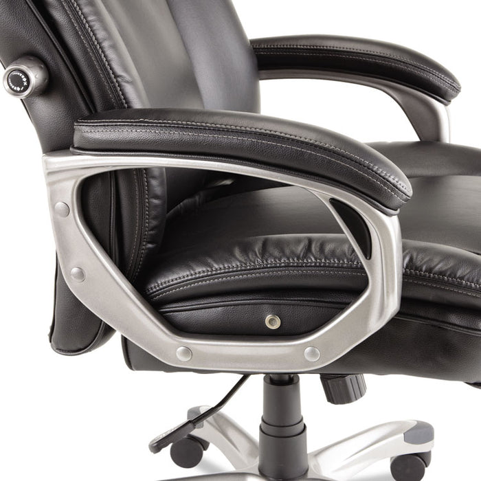 Alera Veon Series Executive High-Back Leather Chair, Supports up to 275 lbs., Black Seat/Black Back, Graphite Base