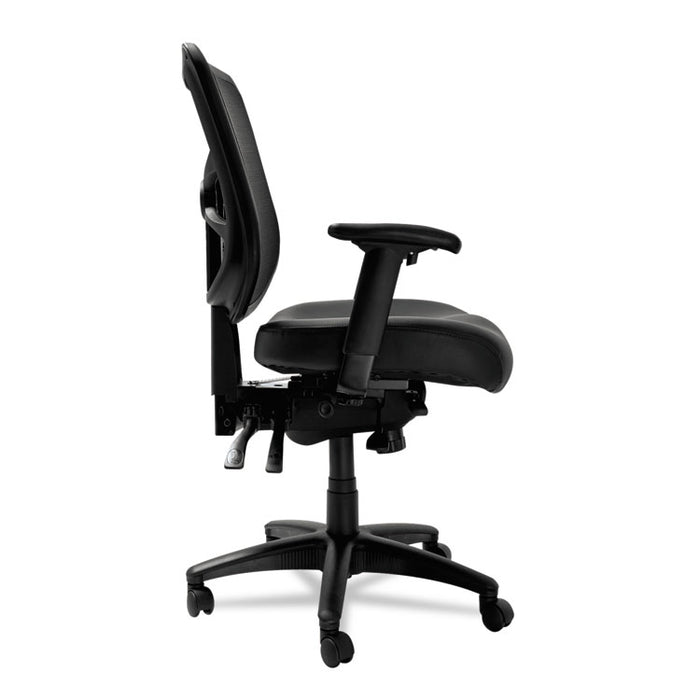 Alera Elusion Series Mesh Mid-Back Multifunction Chair, Supports up to 275 lbs., Black Seat/Black Back, Black Base