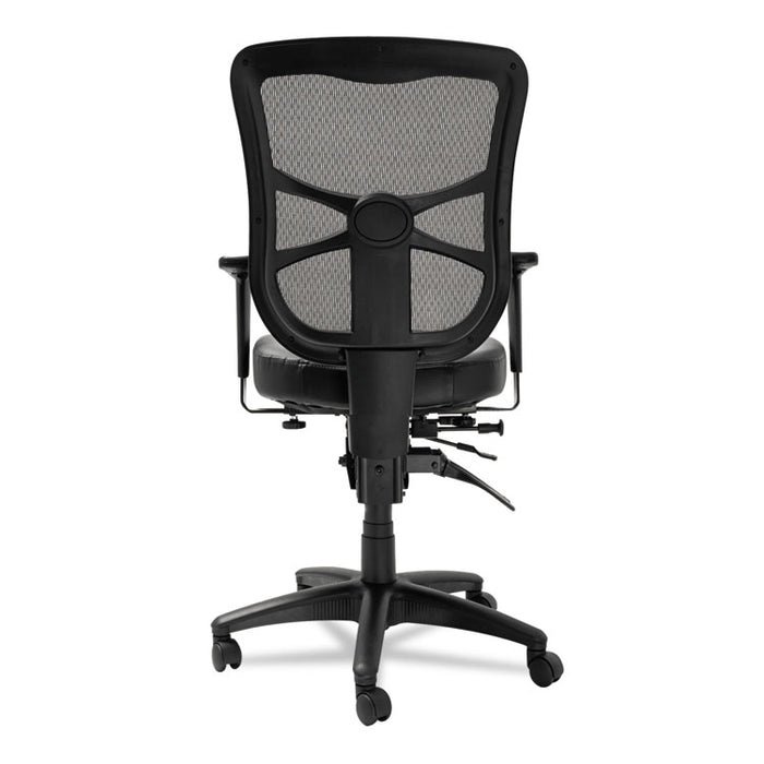 Alera Elusion Series Mesh Mid-Back Multifunction Chair, Supports up to 275 lbs., Black Seat/Black Back, Black Base