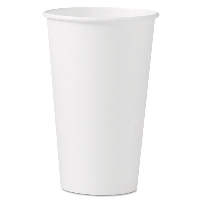 Polycoated Hot Paper Cups, 16 oz, White, 50 Sleeve, 20 Sleeves/Carton